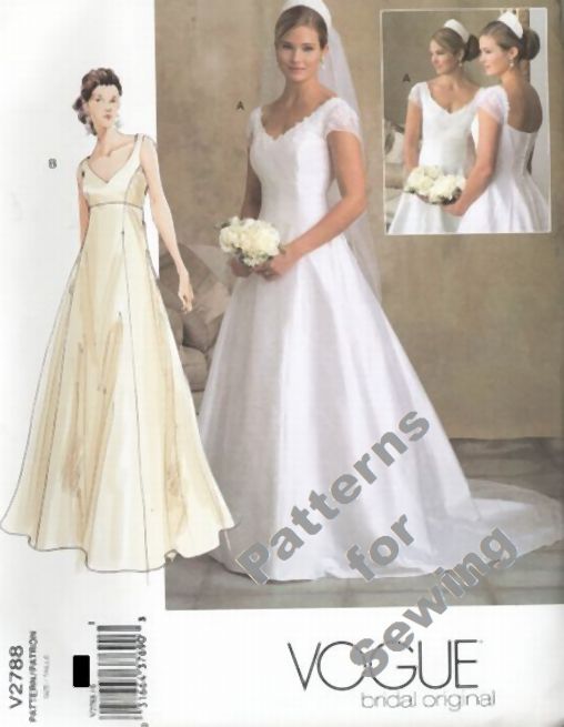 ... about Pattern Sewing Vogue Woman Bridal Wedding Gown Dress Sz 18-22