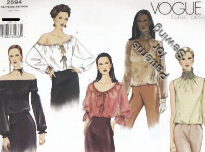 Pattern Vintage Woman Vogue Basic Blouses Sz 18 22 OOP  