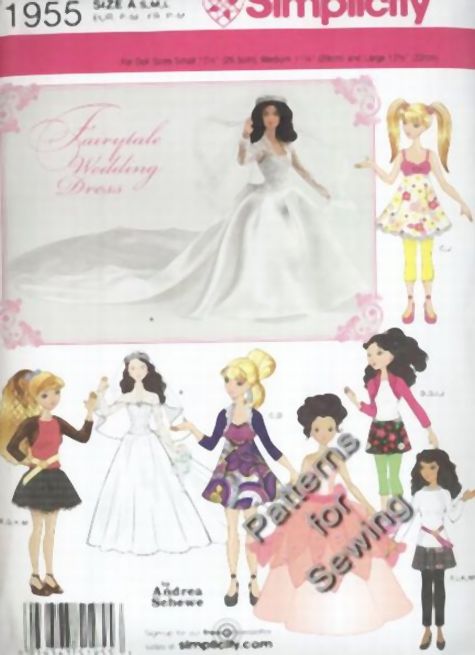 Pattern Simplicity Sewing Fashion Doll Clothes 10 ½ 12 ½ Barbie New